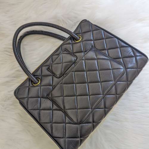 Chanel vintage 中古羊皮學生包/辦公包/手提包手袋