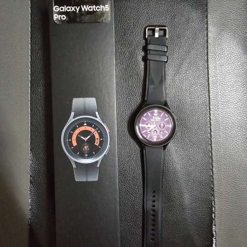 賣99%新Galaxy  watch 5 pro LTE版45mm黑色行貨有盒全套