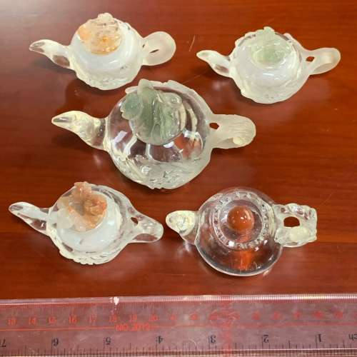 天然水晶茶壺一套