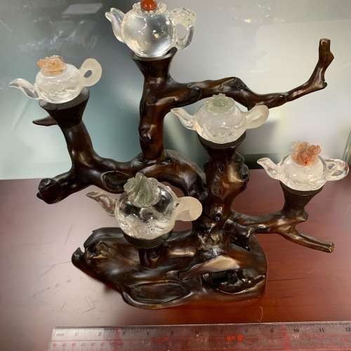 天然水晶茶壺一套