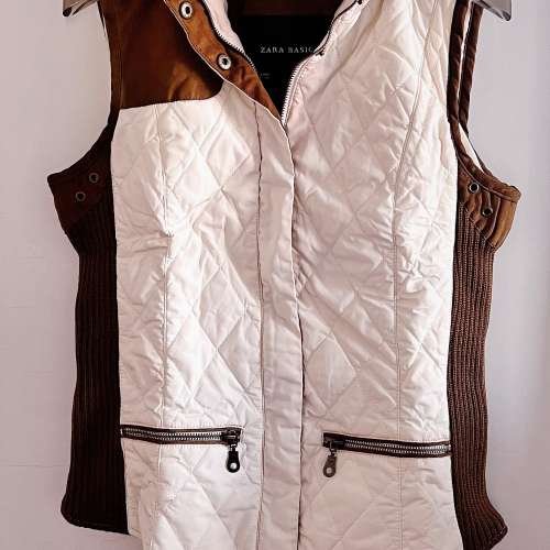 New Zara knit side quilted gilet