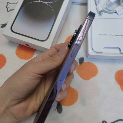 100%NewiPhone14 Pro Max 256GB紫色香港行 貨 Apple保養至2024年 7月28日 全套有盒...