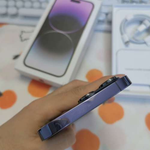 100%NewiPhone14 Pro Max 256GB紫色香港行 貨 Apple保養至2024年 7月28日 全套有盒...