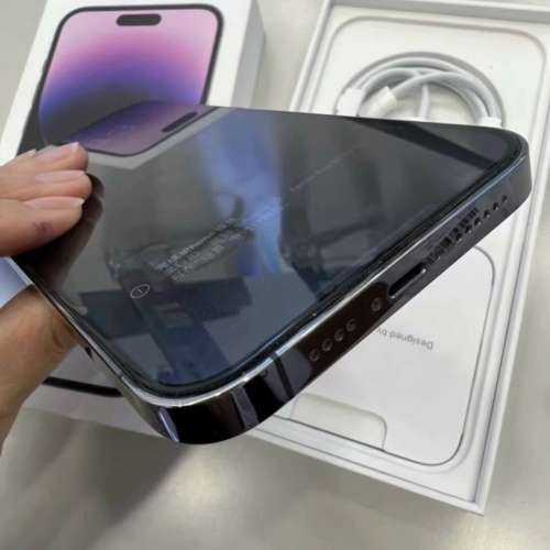 100%NewiPhone14 Pro Max 256GB紫色香港行 貨 Apple保養至2024年 7月28日 全套有盒...