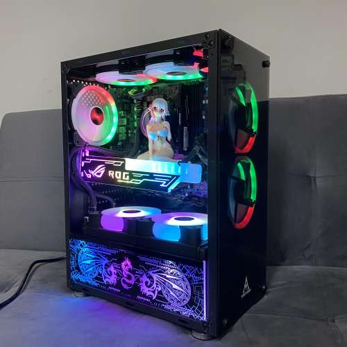 [水冷RGB幻變燈系列】 i7 第9代 RGB電競高階電腦遊戲主機，頂配16G 記憶體，Radeon...