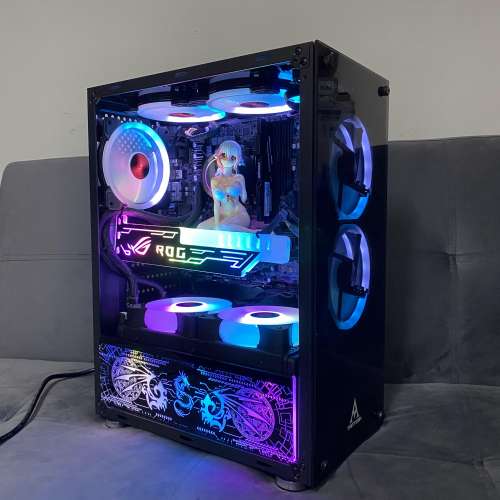 [水冷RGB幻變燈系列】 i7 第9代 RGB電競高階電腦遊戲主機，頂配16G 記憶體，Radeon...