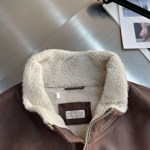 男士羔毛领皮羽绒服外套