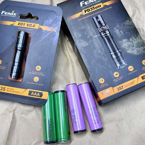 Fenix PD35 v3.0 1700 流明強光手電筒, E01 v3.0 匙扣型 AAA 電筒, IC 保護板 18650...