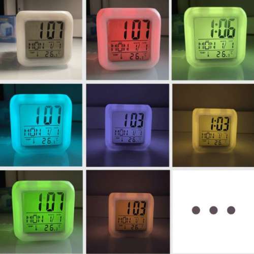 全新 正方形 時鐘 鬧鐘 枱鐘 座枱鐘 電子鐘 Clock