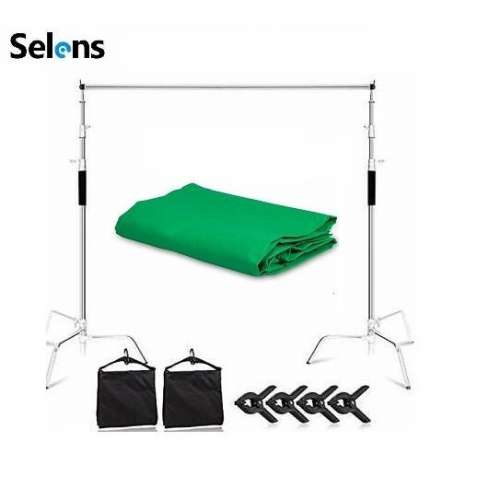 Selens Stainless Steel C Stand With Backdrop 不鏽鋼龍門架連布套裝