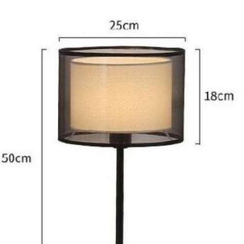 New美式雙層布藝黑白布罩枱燈座地燈American double-layer fabric black and white...