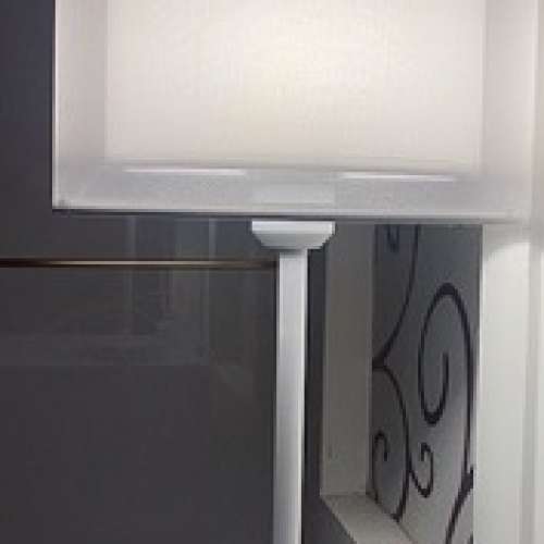 New美式雙層布藝黑白布罩枱燈座地燈American double-layer fabric black and white...