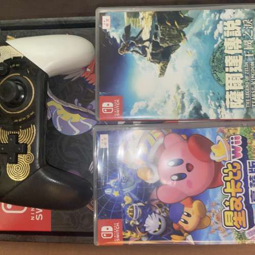 Switch 朱紫主機 配件齊 有盒 （2022年11月買有單95%新）包三隻遊戲及薩爾達傳說手掣