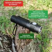 超亮袖珍版戰術強光電筒2400流明.5000mAh.USB-C直接充電. Tactical Flashlight Torch