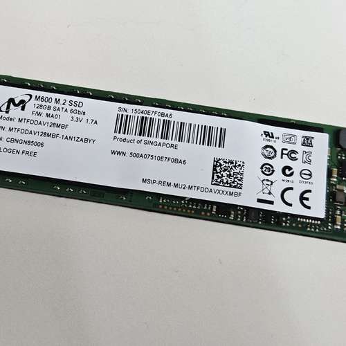 Micron m600 m.2 ssd 128gb 二手或全新SSD/硬碟機, 電腦
