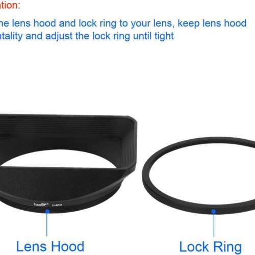 Haoge LH-B72T 72mm Square Metal Screw-in Mount Lens Hood With Cap (方形遮光罩)