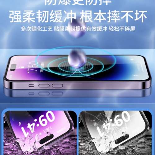二片裝iphone 11/12/12pro/13/13pro max/14/14plus/14pro/XR 防爆高清手機貼連秒貼盒