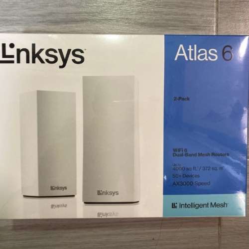 全新行貨有單有保養Linksys MX2002 Atlas 6 雙頻 Mesh WiFi 6 路由器 2 件裝
