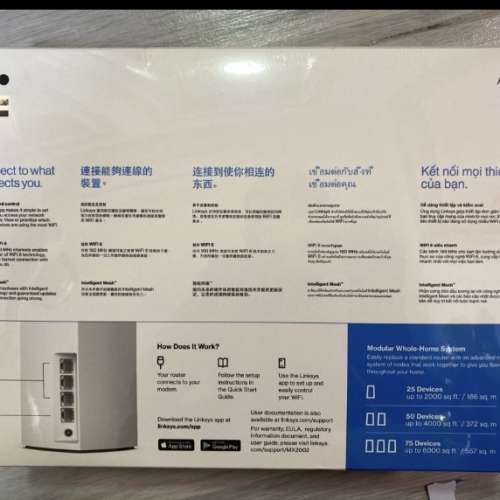 全新行貨有單有保養Linksys MX2002 Atlas 6 雙頻 Mesh WiFi 6 路由器 2 件裝