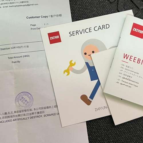 99% new ZHIYUN 智雲 Weebill S 攝影 穩定器 + 額外2粒電