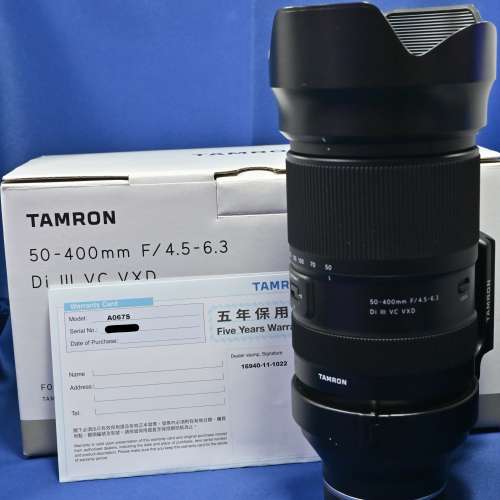 新淨 極長保(2027-11) Tamron 50-400mm For Sony 多用途鏡頭 超強近攝 旅行 運動 ...