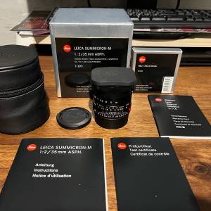 Leica Summicron-M 35mm f/2 ASPH Lens (Black) 全套齊件及盒