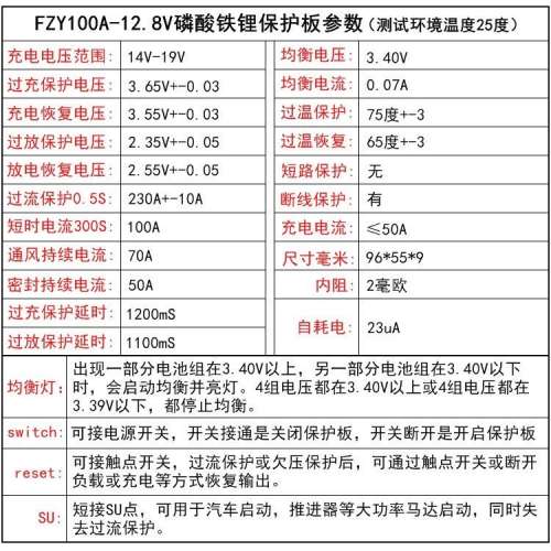 LiFePO4 4串 磷酸鋰電池 保護板 防過充 防過放 平衡充電 搖控 RC