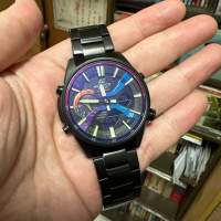 Casio光動能藍芽黑鋼手錶