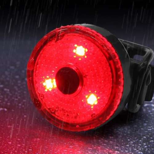全新 USB Led Bike Tail light 充電式 紅色 圓形 單車燈 車尾燈
