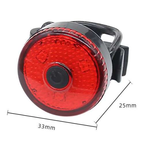 全新 USB Led Bike Tail light 充電式 紅色 圓形 單車燈 車尾燈