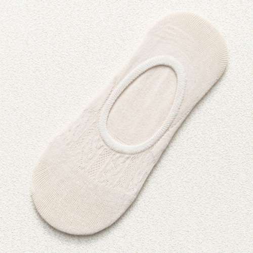 全新 米色 棉質 船襪 短襪