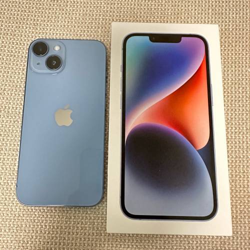 港行有保 99%新 Apple Iphone 14 128gb 藍色 99%電池效能