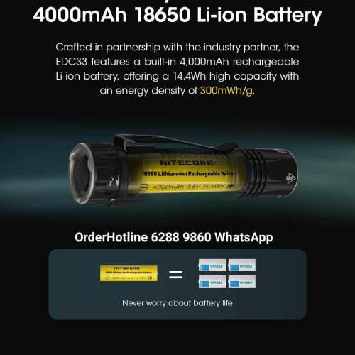 Nitecore EDC33 Tactical LED Flashlight 🔦 Torch. 4000 lumens. 迷你版戰術極強光...