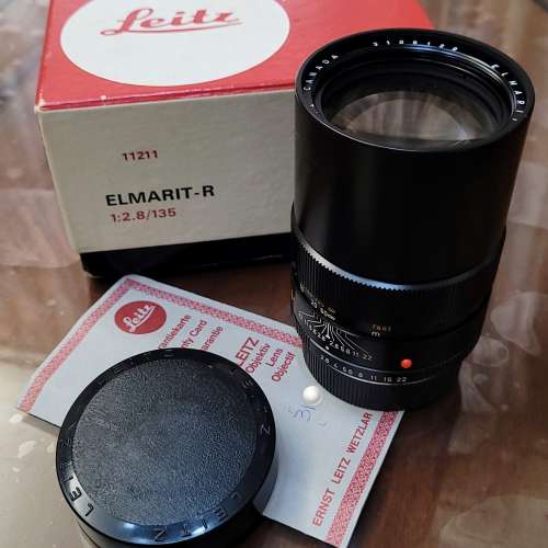 清理珍藏：99%新 Leica Elmarit R135/2.8 (3 CAM) 原盒包裝 全齊！