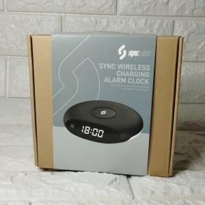 全新行貨SyncLabco無線充電板+電子鐘+夜燈 黑色