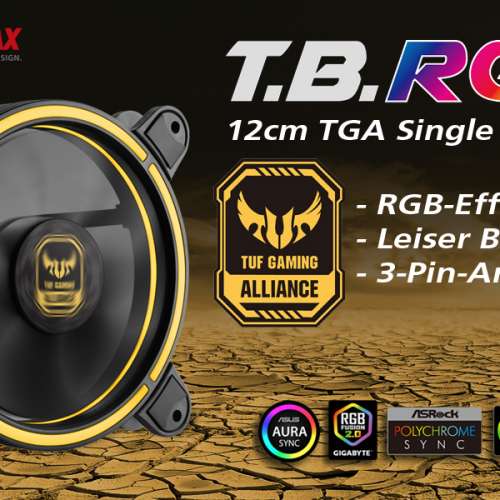 Enermax TBRGB TGA 版 UCTBRGB12-TUF PC 機殼風扇獨立單風扇帶扭轉軸承 12 cm