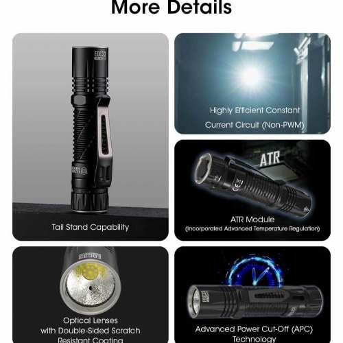 極強光袖珍戰術電筒 Nitecore EDC33 Tactical Flashlight. 4000流明 & 內置4000 mAh