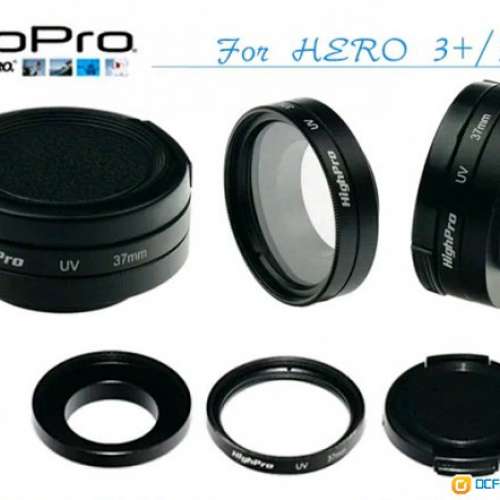 (特賣中) 全新 GoPro HERO 3 / 3+ / 4 UV保護鏡 / 37mm保護鏡套裝 / 移動式雙充 / ...