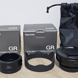 Ricoh GR 0.75x Wide Conversion Lens GW-4 & Lens Adapter GA-1 (For Ricoh GR3)