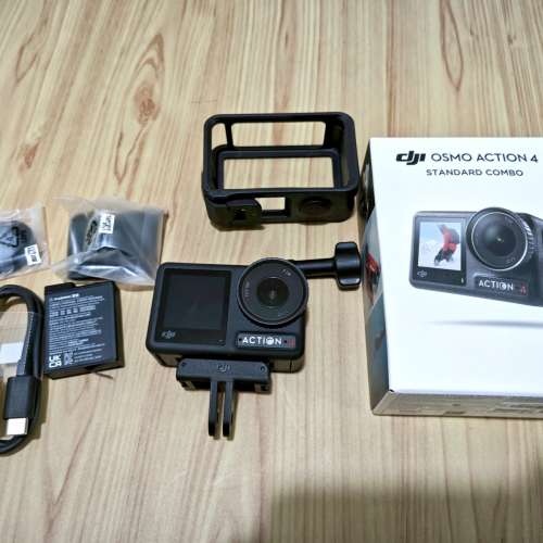 DJI Action 4 全套有單，1粒電池，購自2023/08/03，已購DJI 隨心换年版至2025/08/02