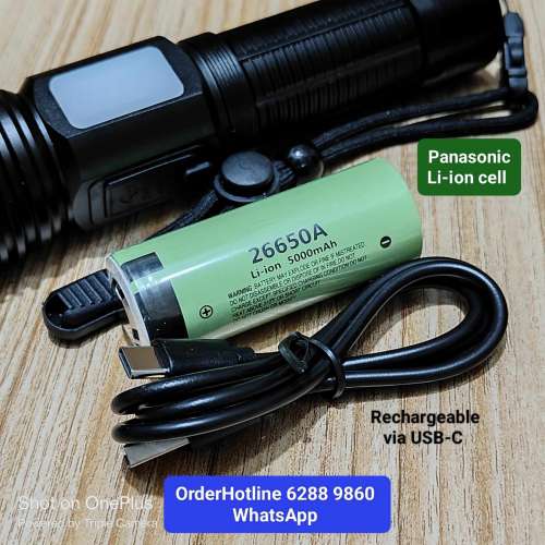 Power Bank Flashlight. 1100 lumens. 5000 mAh Li-ion cell. 可變焦距強光電筒，附...