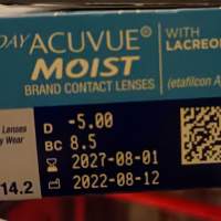 One day Acuvue moist 500 8.5隱形眼鏡