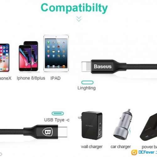 Baseus 快充PD Lighting iPhone Cable (2M)