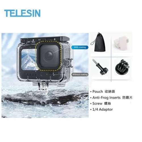TELESIN 45M Waterproof Housing Case With Lens Filter For GoPro Hero 12 / 11 / 10