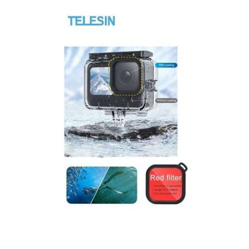 TELESIN 45M Waterproof Housing Case With Lens Filter For GoPro Hero 12 / 11 / 10