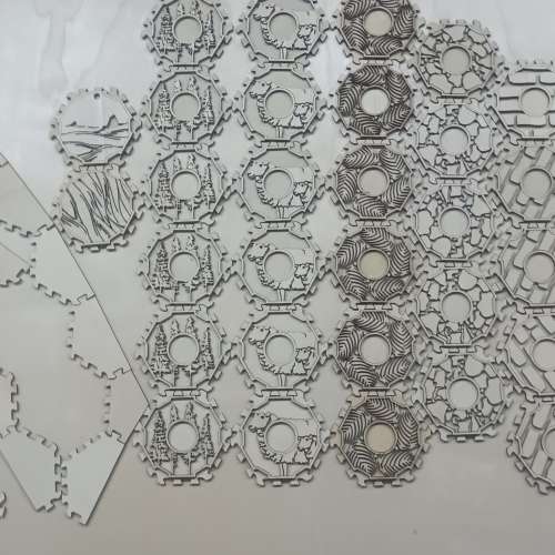 卡坦岛Catan激光切割多层叠加Catan Laser Cutting Multi-Layer Overlay