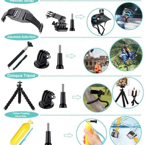 57 in 1 Action Camera Accessories Kit For GoPro Hero 12 / 11 / 10 / 9