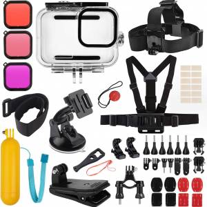48 in 1 Waterproof Housing Case With Filters Kit For GoPro Hero 12 / 11 / 10 / 9