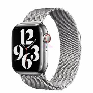 熱賣點 旺角店 全新 Apple Watch Series 7 45mm 蜂窩不鏽鋼米蘭尼斯銀色 銀色不鏽鋼...
