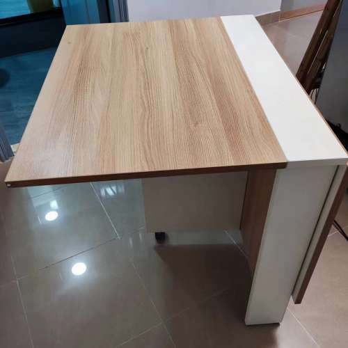 DELGADO 薄身摺檯 165/1200W X 800D X 730Hmm - 柚木色配白色